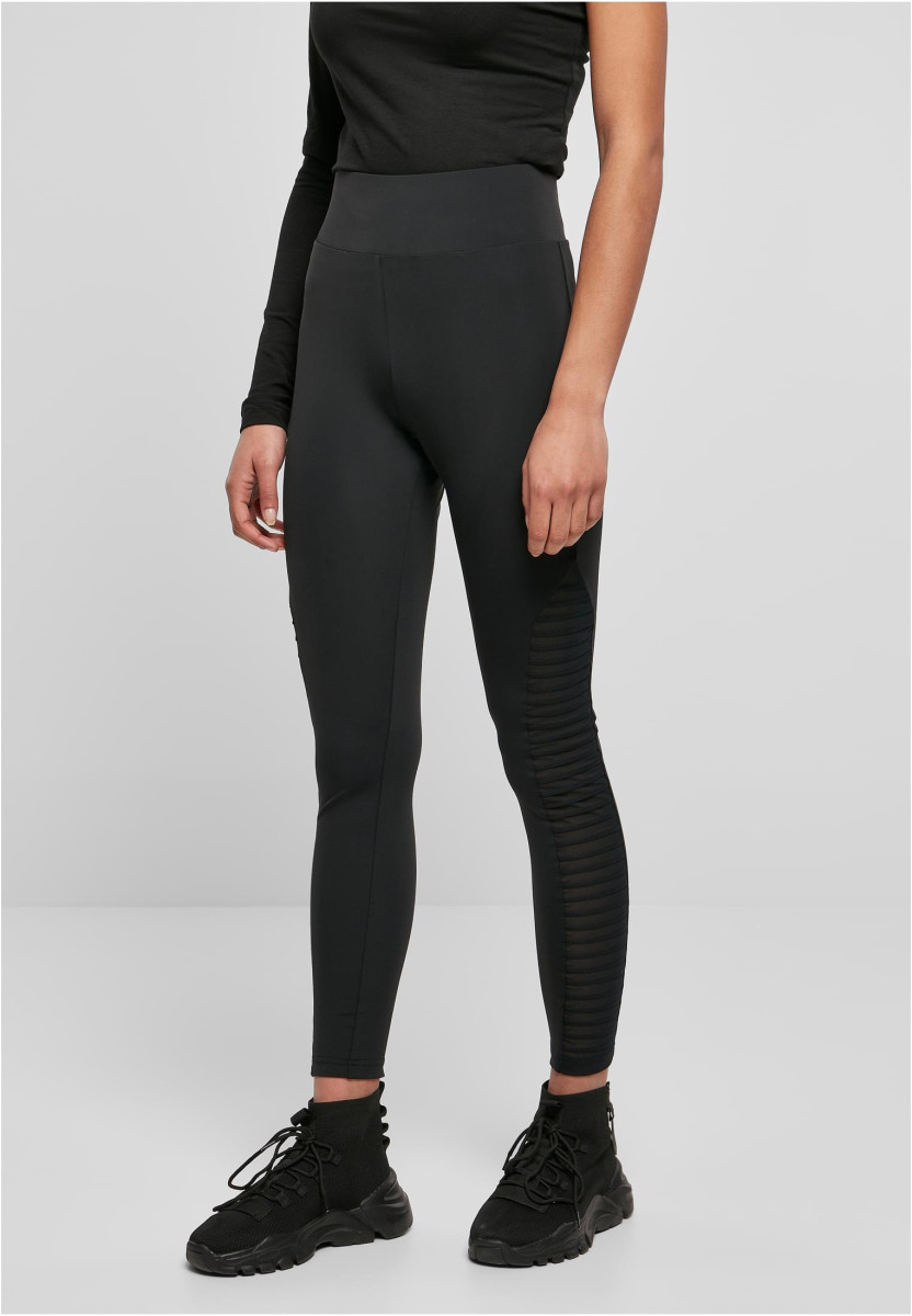 Ladies Highwaist Biker Tech Mesh Leggings