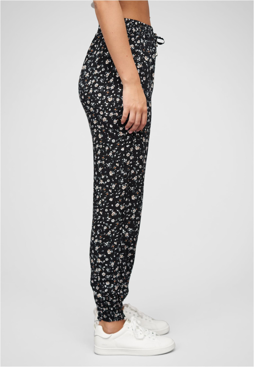 Viskose Hose mit B?ndchen 2-Pockets & Blumen Print