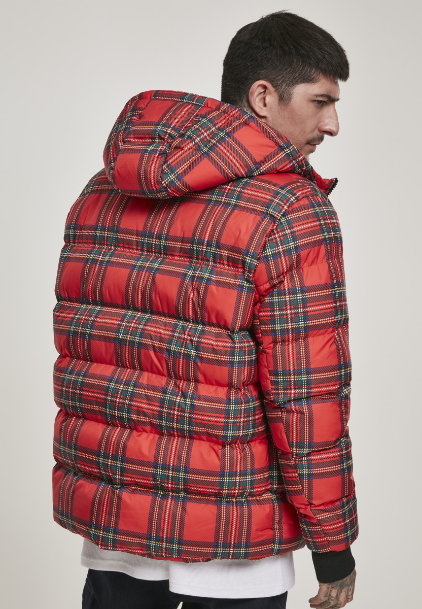 Hooded Check Puffer Jacket