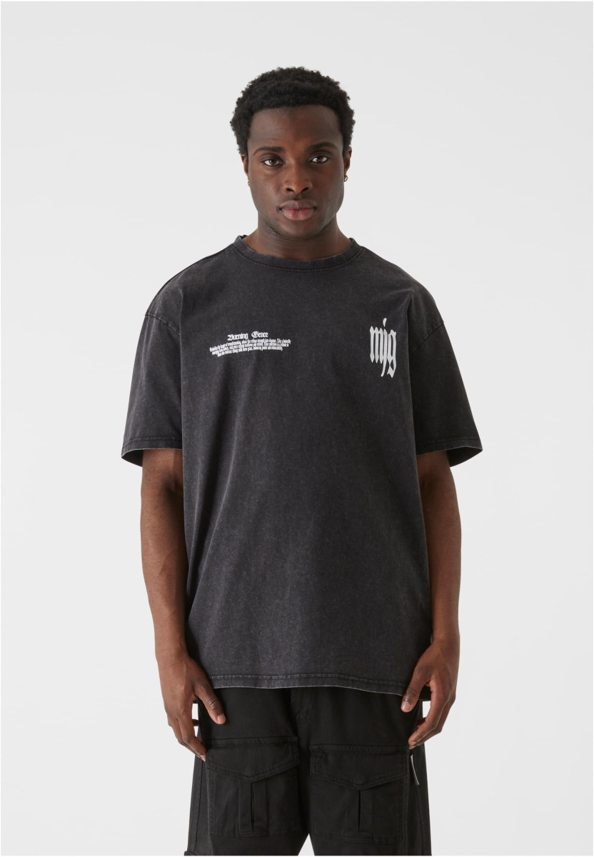 MJG Heavy Oversized Acid Washed Tee - Inferno Butterfly
