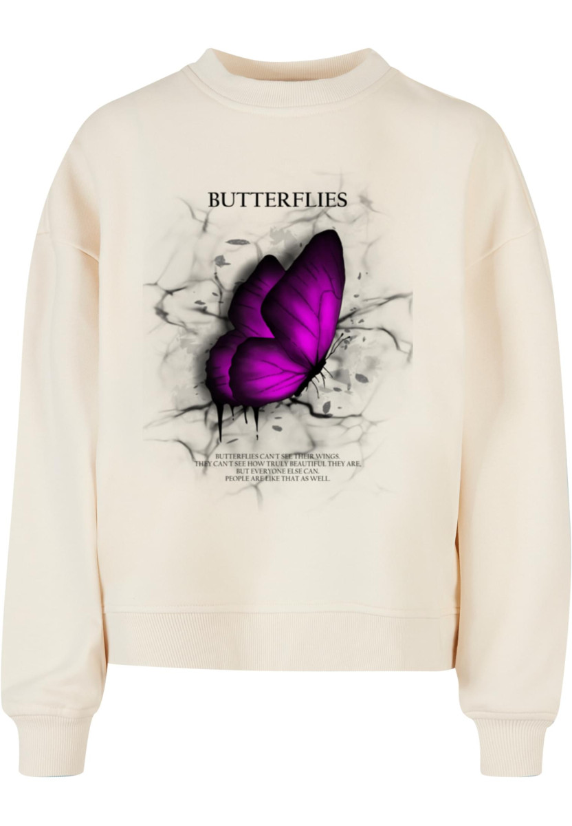 Ladies Butterflies Oversized Crewneck