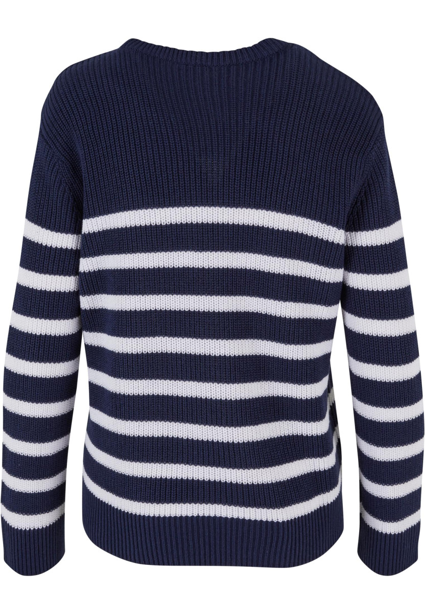 Ladies Rib Striped Sweater