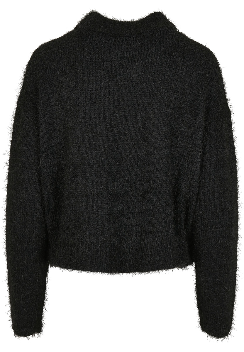 Ladies Oversized Turtleneck Feather Sweater