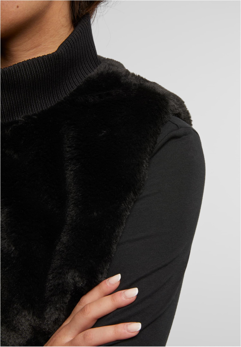 Ladies Cropped Faux Fur Vest