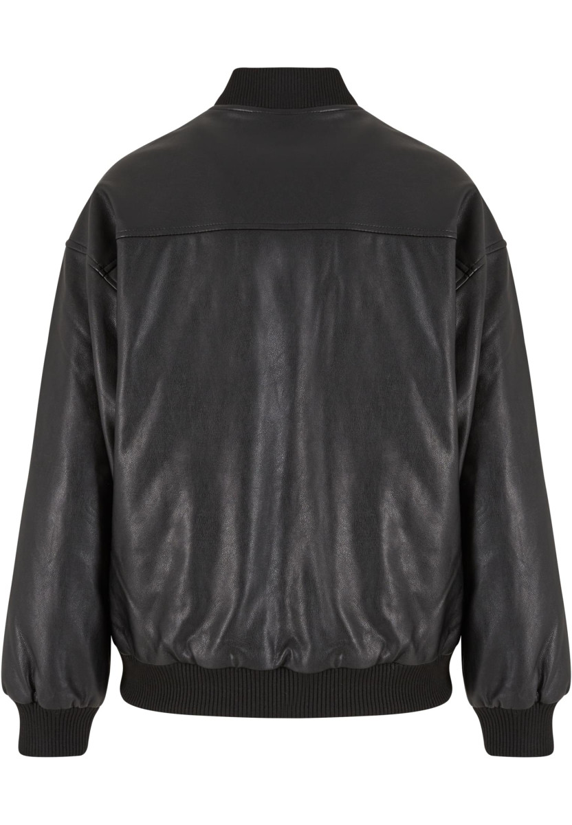 Ladies Synthetic Leather Bomber Jacket