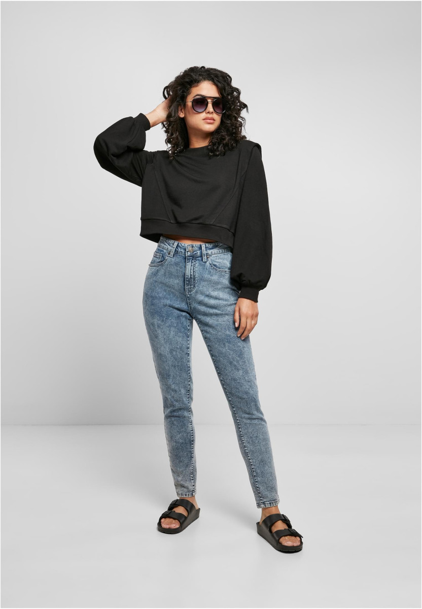 Ladies Padded Shoulder Modal Terry Crewneck