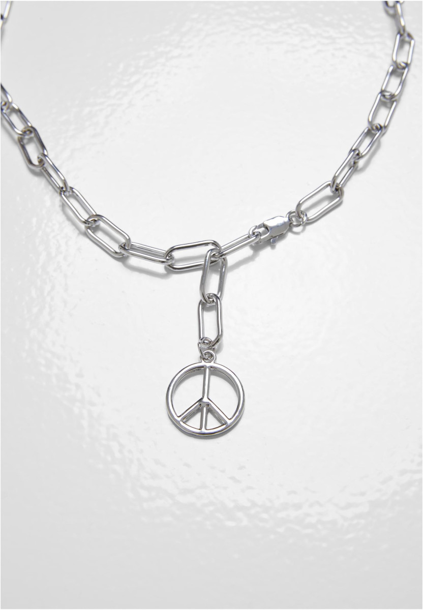 Y Chain Peace Pendant Necklace And Bracelet